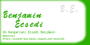 benjamin ecsedi business card